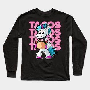 Unicorn Taco Kawaii Neko Anime Mexican food graphic Long Sleeve T-Shirt